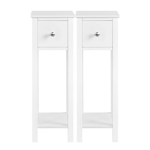 Yaheetech Slim Bedside Tables Nightstand Set of 2 Slim Bedside Tables Nightstand Set of 2
