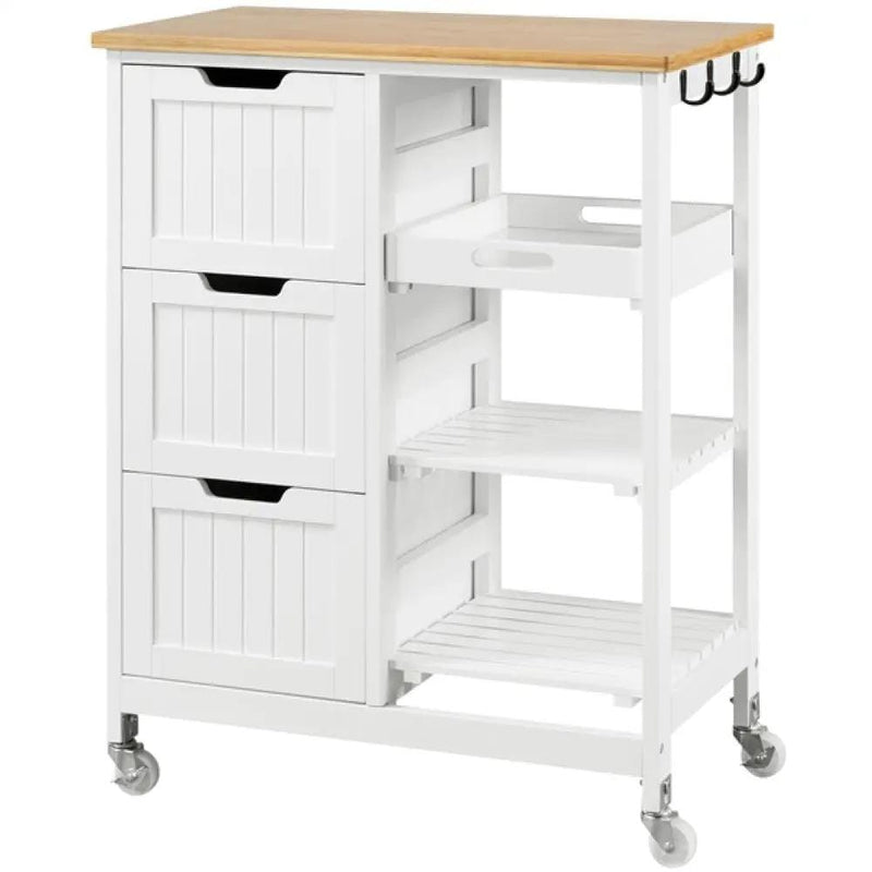 Yaheetech Kitchen Island with Wheels Kitchen Storage Serving Cart Kitchen Island with Wheels Kitchen Storage Serving Cart
