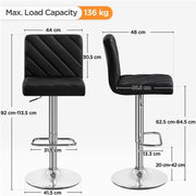 Yaheetech 2pcs Modern PU Leather Swivel Bar Stools 2pcs Modern PU Leather Swivel Bar Stools