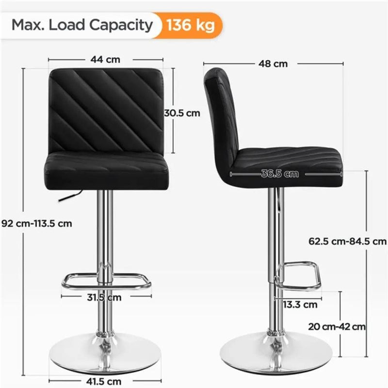 Yaheetech 2pcs Modern PU Leather Swivel Bar Stools 2pcs Modern PU Leather Swivel Bar Stools