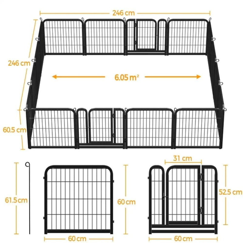 Yaheetech 16pcs Dog Pen Pet Barrier Fence 16pcs Dog Pen Pet Barrier Fence
