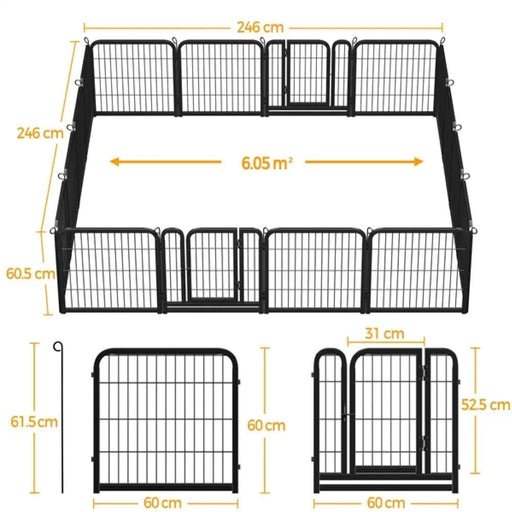 Yaheetech 16pcs Dog Pen Pet Barrier Fence 16pcs Dog Pen Pet Barrier Fence