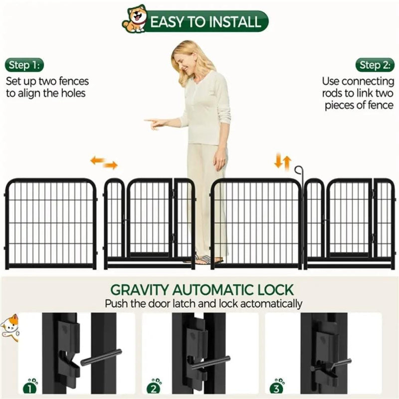 Yaheetech 12 Panels Dog Playpen Metal Pet Pen 12 Panels Dog Playpen Metal Pet Pen
