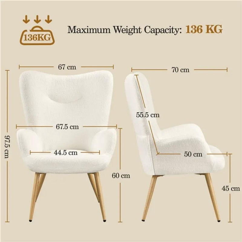 Yaheetech Boucle Accent Chair Armchair Boucle Accent Chair Armchair