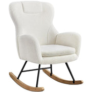 Yaheetech Boucle Upholstered Armchair Rocking Chair Boucle Upholstered Armchair Rocking Chair