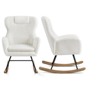 Yaheetech Boucle Upholstered Armchair Rocking Chair Boucle Upholstered Armchair Rocking Chair
