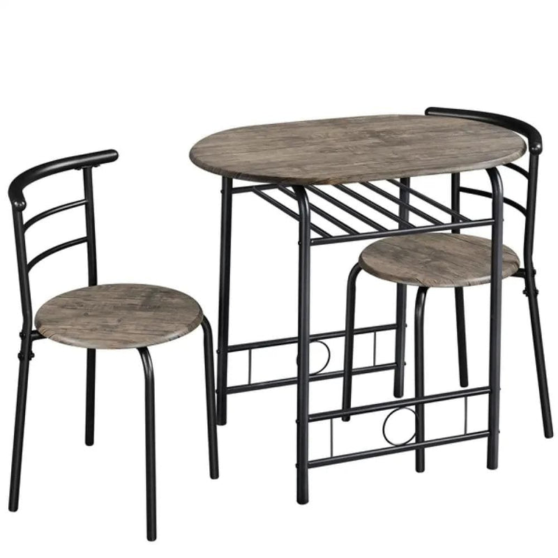 Yaheetech 3 Piece Dining Set Round Dining Table Set 3 Piece Dining Set Round Dining Table Set
