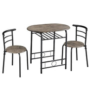 Yaheetech 3 Piece Dining Set Round Dining Table Set 3 Piece Dining Set Round Dining Table Set