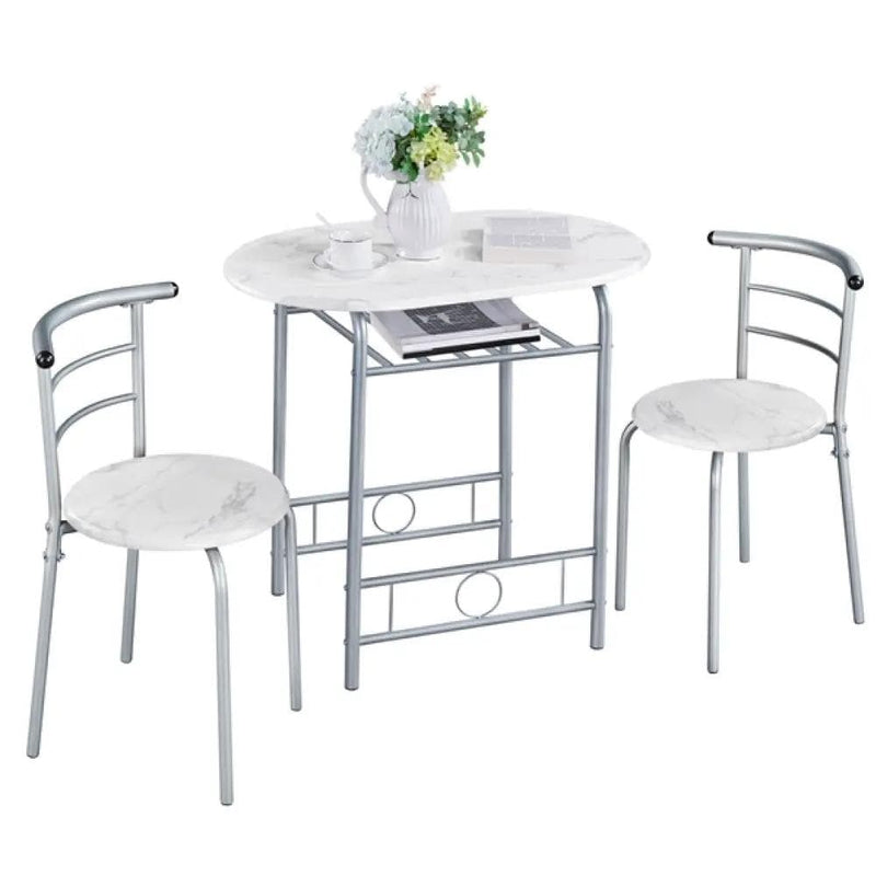 Space Saving Dining Table Set Modern Round Dining Table Set for 2 – view 2