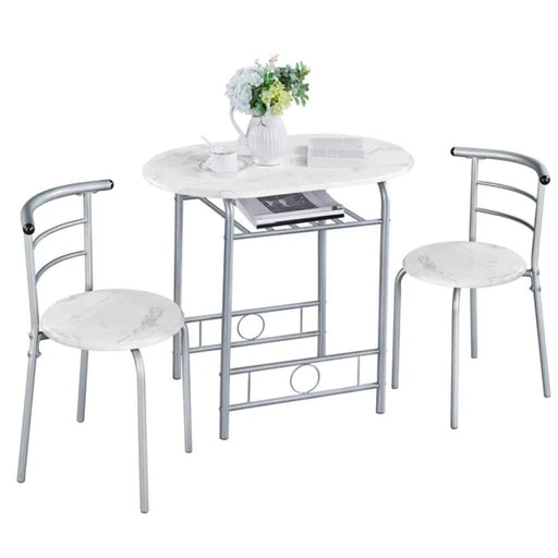Space Saving Dining Table Set Modern Round Dining Table Set for 2 – view 2