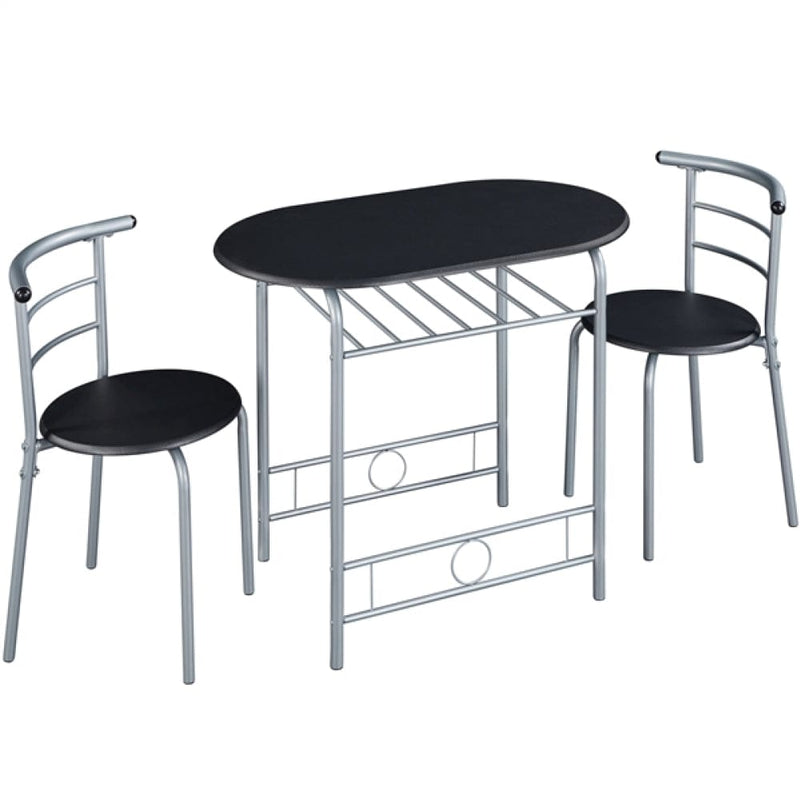 Yaheetech Modern Round Dining Table Set for 2 Chairs + 1 Table Modern Round Dining Table Set for 2 Chairs + 1 Table