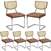 6PCS Mid-Century Modern Dining Chairs with Mesh Rattan Back – view 2