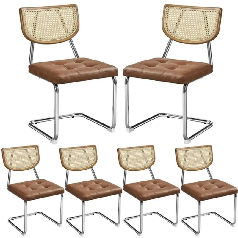 6PCS Mid-Century Modern Dining Chairs with Mesh Rattan Back – view 2
