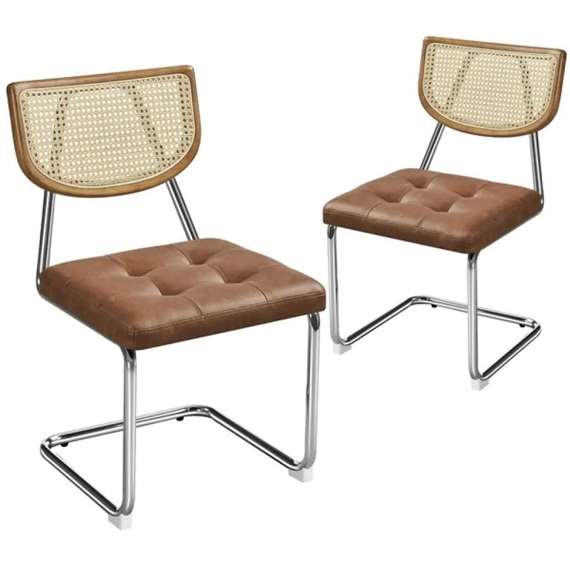6PCS Mid-Century Modern Dining Chairs with Mesh Rattan Back – view 7