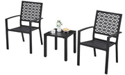 Yaheetech 2pcs Dining Chairs + Outdoor Coffee End Table 2pcs Dining Chairs + Outdoor Coffee End Table