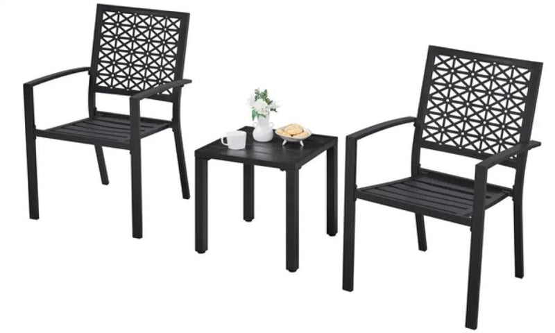 Yaheetech 2pcs Dining Chairs + Outdoor Coffee End Table 2pcs Dining Chairs + Outdoor Coffee End Table