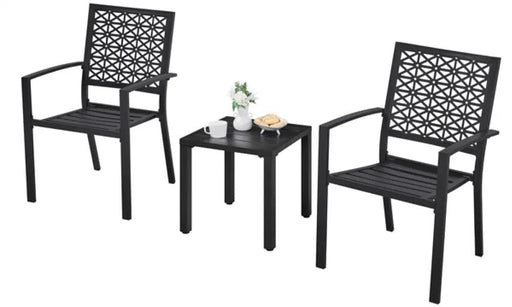 Yaheetech 2pcs Dining Chairs + Outdoor Coffee End Table 2pcs Dining Chairs + Outdoor Coffee End Table