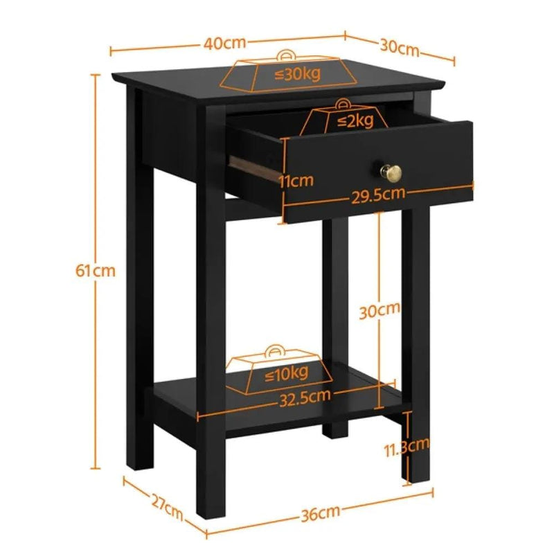 Yaheetech 2x Wood Side Table End Table Storage Cabinet Night Stand 2x Wood Side Table End Table Storage Cabinet Night Stand