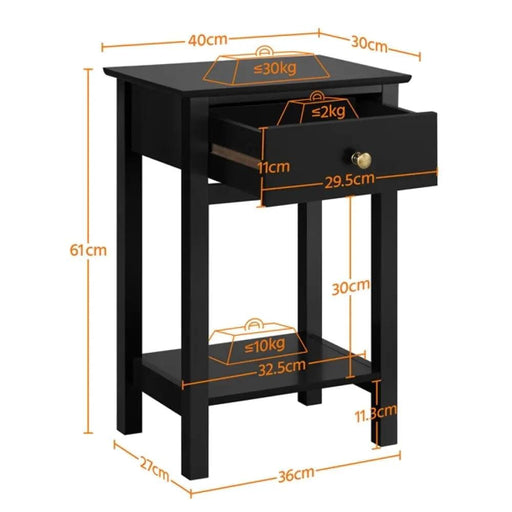 Yaheetech 2x Wood Side Table End Table Storage Cabinet Night Stand 2x Wood Side Table End Table Storage Cabinet Night Stand