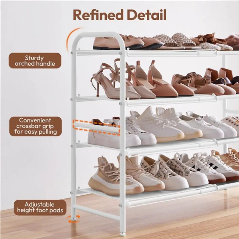 Yaheetech 4 Tier Iron Shoe Rack Organiser 4 Tier Iron Shoe Rack Organiser