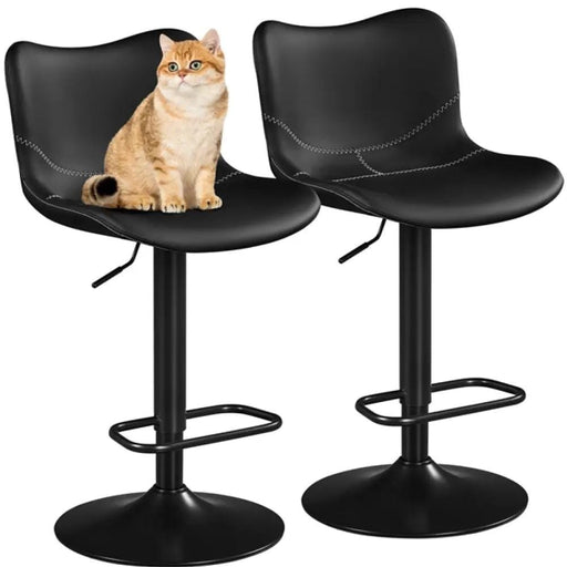 Yaheetech Set of 2 Height Adjustable PU Leather Bar Stools Set of 2 Height Adjustable PU Leather Bar Stools