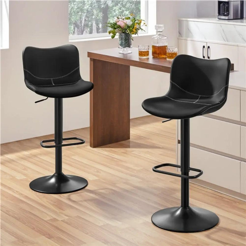 Yaheetech Set of 2 Height Adjustable PU Leather Bar Stools Set of 2 Height Adjustable PU Leather Bar Stools