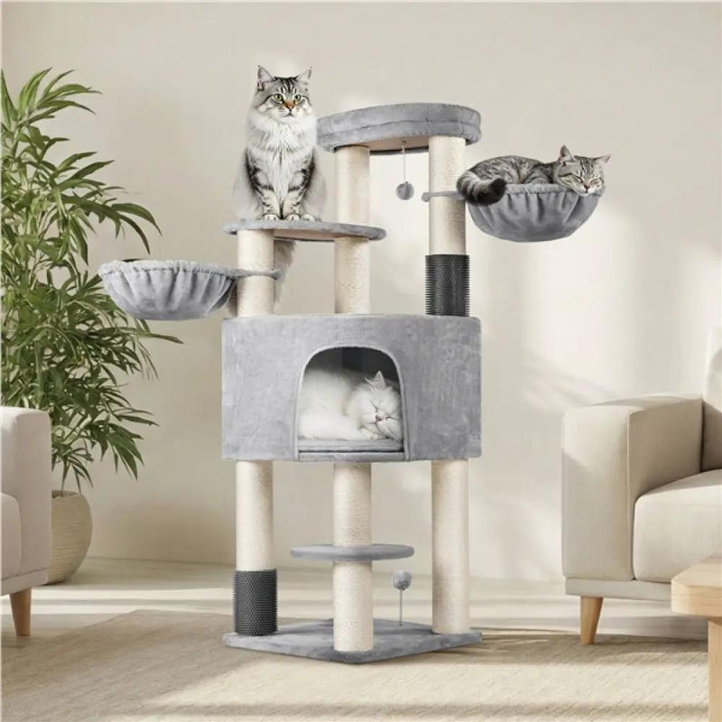 Multilevel Heavy-Duty Cat Tree with Thick Scratching Posts – view 2