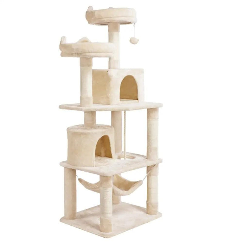 Multi-Level Cat Tree with 2 Condos & 2 Perches & Scratching Posts & Hammock – view 2