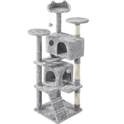 Cat Tree Condo Kitten Tree Tower w/ 2 Condos & 2 Dangling Balls & 3 Scratching Posts – view 2