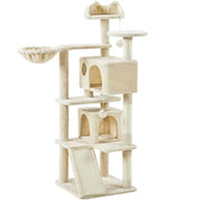 Cat Tree Condo Kitten Tree Tower w/ 2 Condos & Dangling Ball & Round Platform & Ladder – view 2