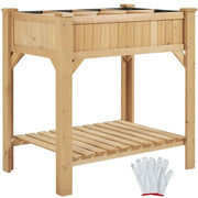 Yaheetech 8-Pocket Wood Elevated Garden Planter with Fabric Liner 8-Pocket Wood Elevated Garden Planter with Fabric Liner