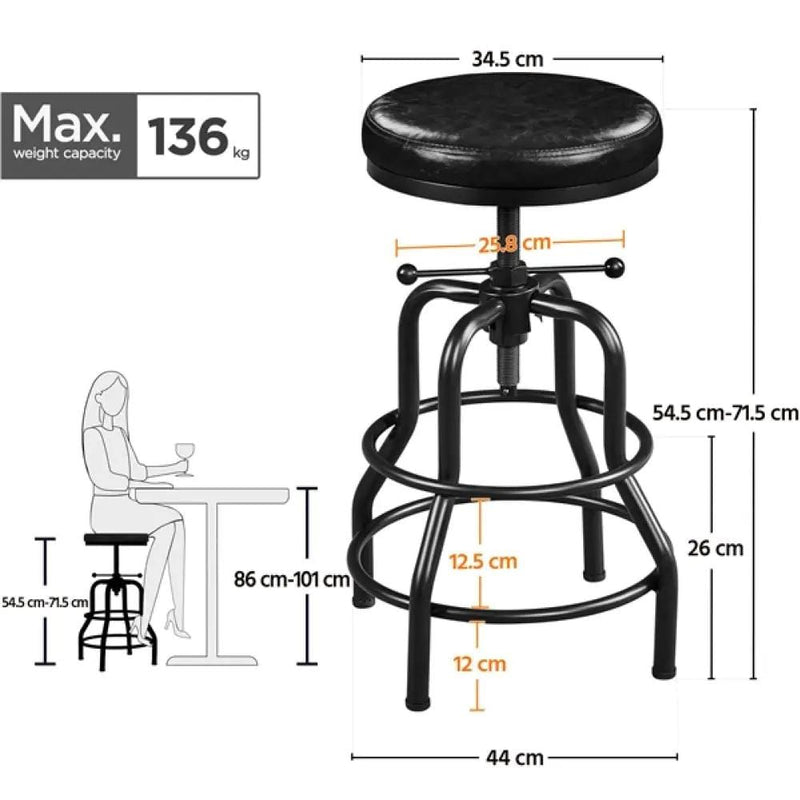 Yaheetech Vintage Industrial Bar Stool Rustic Swivel Bar Stool Vintage Industrial Bar Stool Rustic Swivel Bar Stool