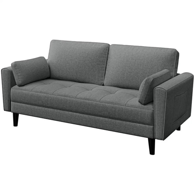 Fabric Upholstered Sofa 2 Seater Couch with Tufted Single Seat Cushion – view 2