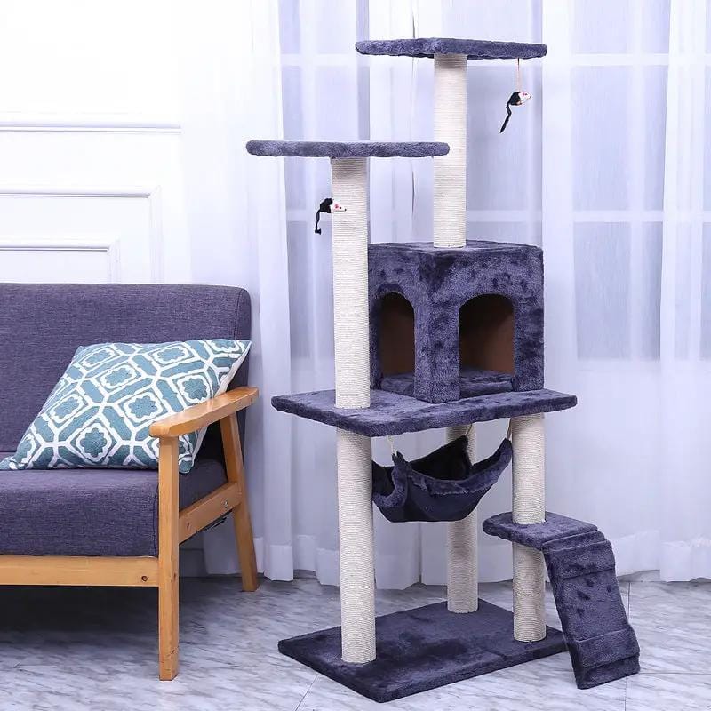 125CM Cat Tree House Scratching Post Condo - GREY – view 1