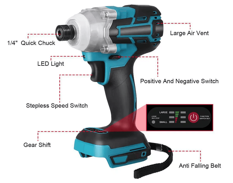 salelink.co.nz Unbranded 18V Cordless Impact Driver Fits Makita Battery 18V Cordless Impact Driver Fits Makita Battery - NZ