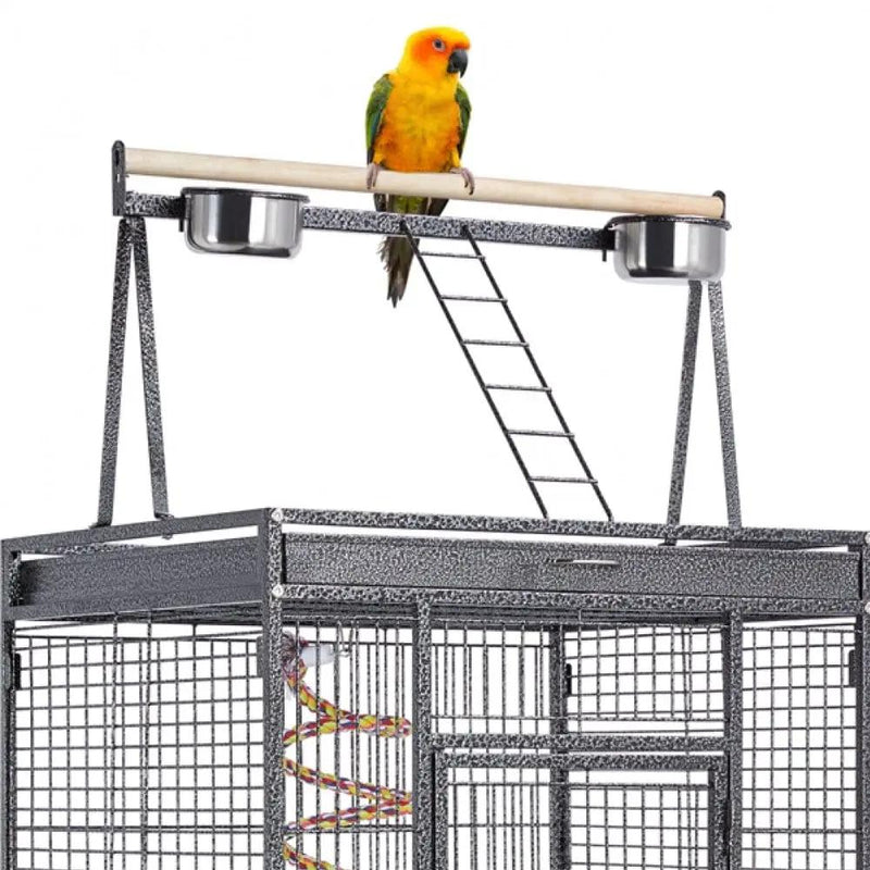 Yaheetech H68.5'' Play Top Parrot Cage Metal Rolling Bird Cage H68.5'' Play Top Parrot Cage Metal Rolling Bird Cage