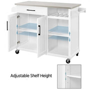 Kitchen Trolley Kitchen Island Cart with Stainless Steel Top & Storage – view 12