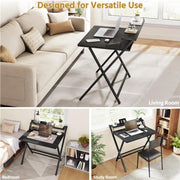 Yaheetech 2-Tier Foldable Computer Desk w/ Monitor Shelf 2-Tier Foldable Computer Desk w/ Monitor Shelf