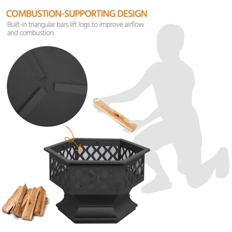 Yaheetech 24in Heavy Duty Fire Pit 24in Heavy Duty Fire Pit