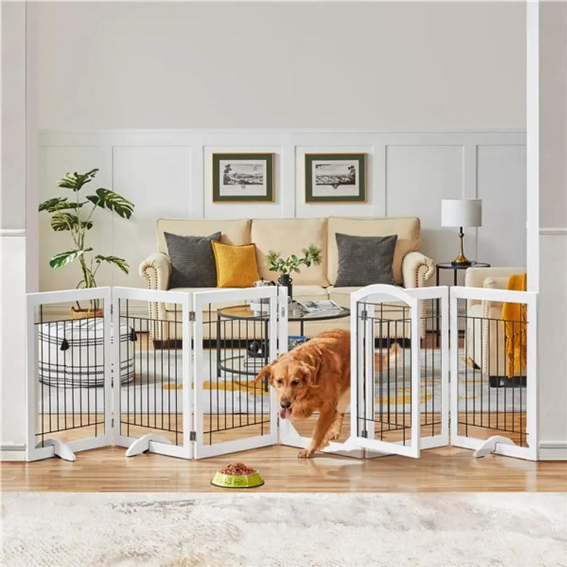 Yaheetech 6-Panel Pet Puppy Safety Fence with 3 Support Feet 6-Panel Pet Puppy Safety Fence with 3 Support Feet