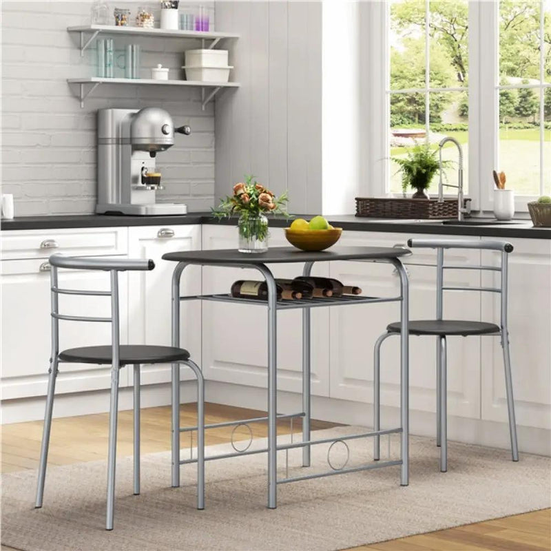 Yaheetech Modern Round Dining Table Set for 2 Dining Chairs Modern Round Dining Table Set for 2 Dining Chairs