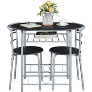 Yaheetech Modern Round Dining Table Set for 2 Chairs + 1 Table Modern Round Dining Table Set for 2 Chairs + 1 Table