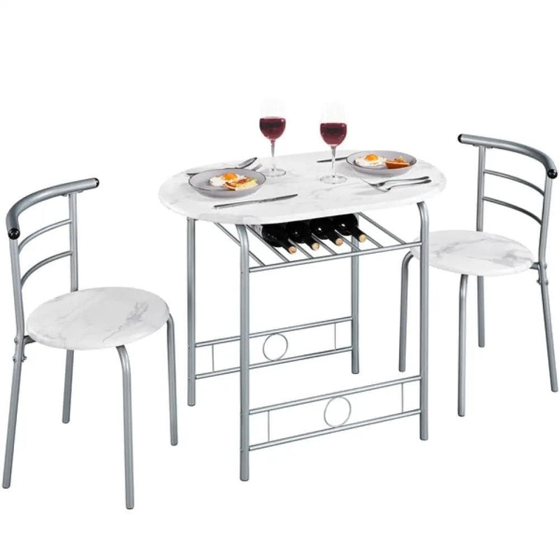 Yaheetech Modern Dining Set 1X Table + 2 Chairs Modern Dining Set 1X Table + 2 Chairs