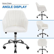 Modern Boucle Desk Chair Computer Chair Computer Chair Ivory – view 12