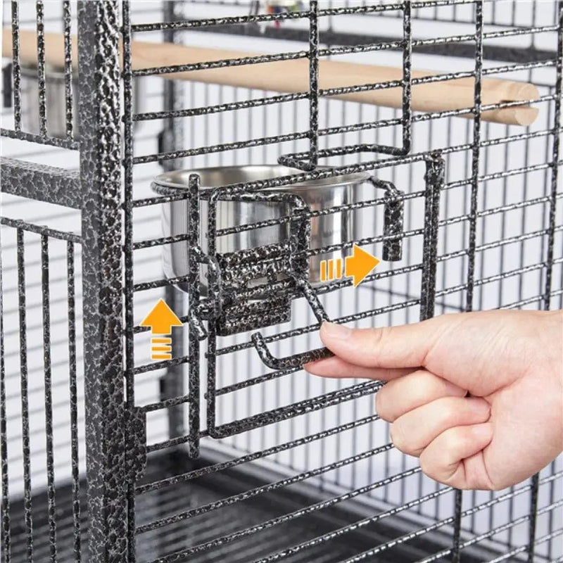 Yaheetech H68.5'' Play Top Parrot Cage Metal Rolling Bird Cage H68.5'' Play Top Parrot Cage Metal Rolling Bird Cage