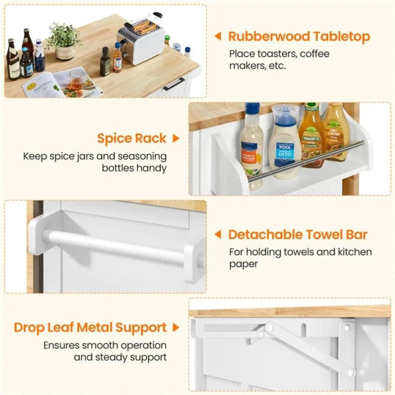 Yaheetech Kitchen Cart Kitchen Trolley Kitchen Cart Kitchen Trolley
