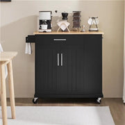 Kitchen Island Kitchen Trolley on Wheels with Drawers & Cabinet – view 13