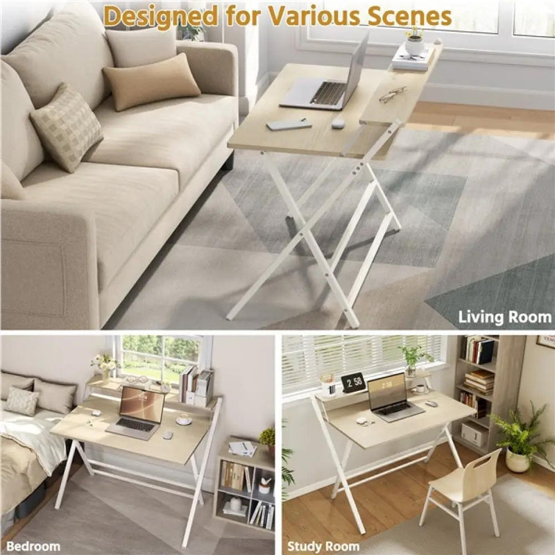 Yaheetech 2-Tier Foldable Computer Desk w/ Monitor Shelf 2-Tier Foldable Computer Desk w/ Monitor Shelf