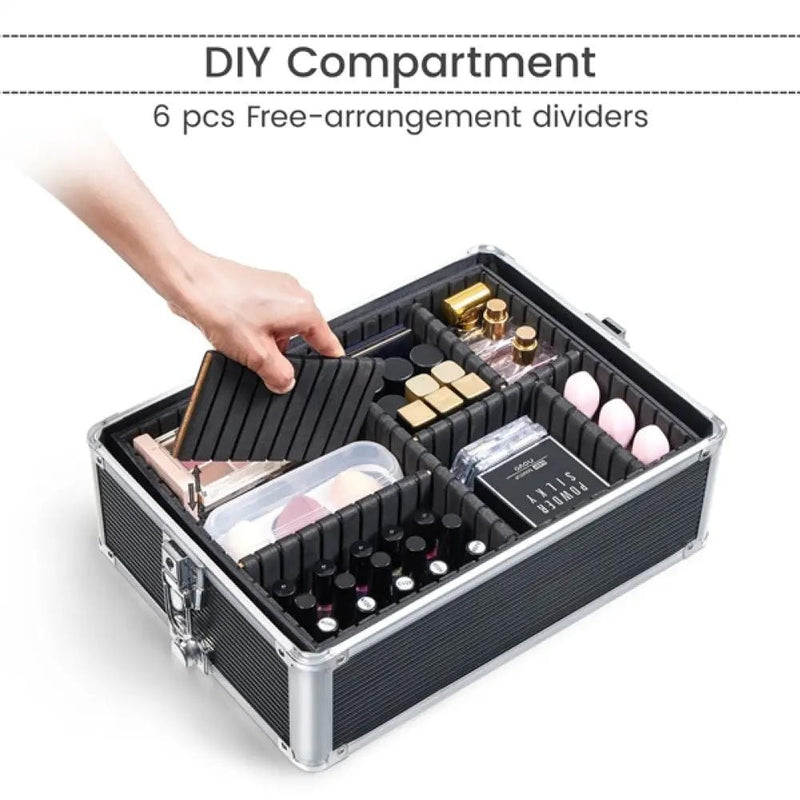 5-In-1 Professional Aluminum Rolling Cosmetic Makeup Train Cases Trolley – view 13