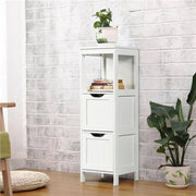 Yaheetech White Bathroom Cabinet 2 Hideaway Drawers 1 Shelf White Bathroom Cabinet 2 Hideaway Drawers 1 Shelf